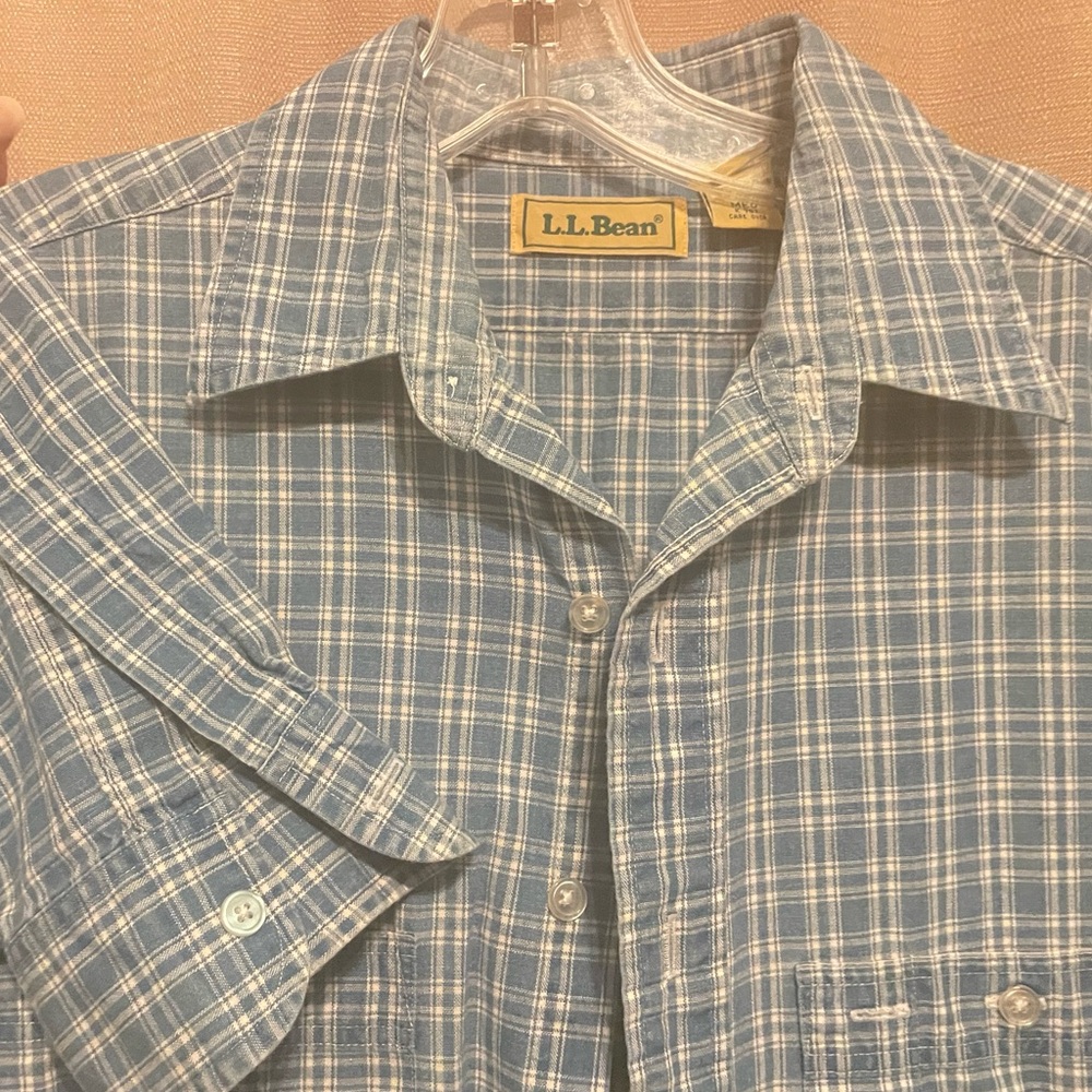 LL Bean Men’s Long Sleeve Button down Plaid Shirt Size Medium